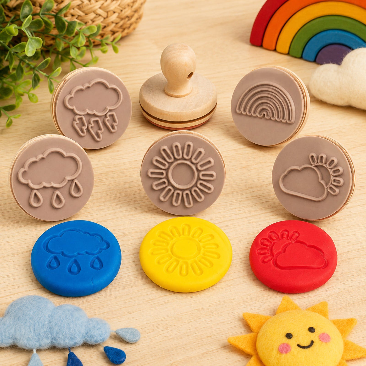 Wooden Dough Stamps Weather