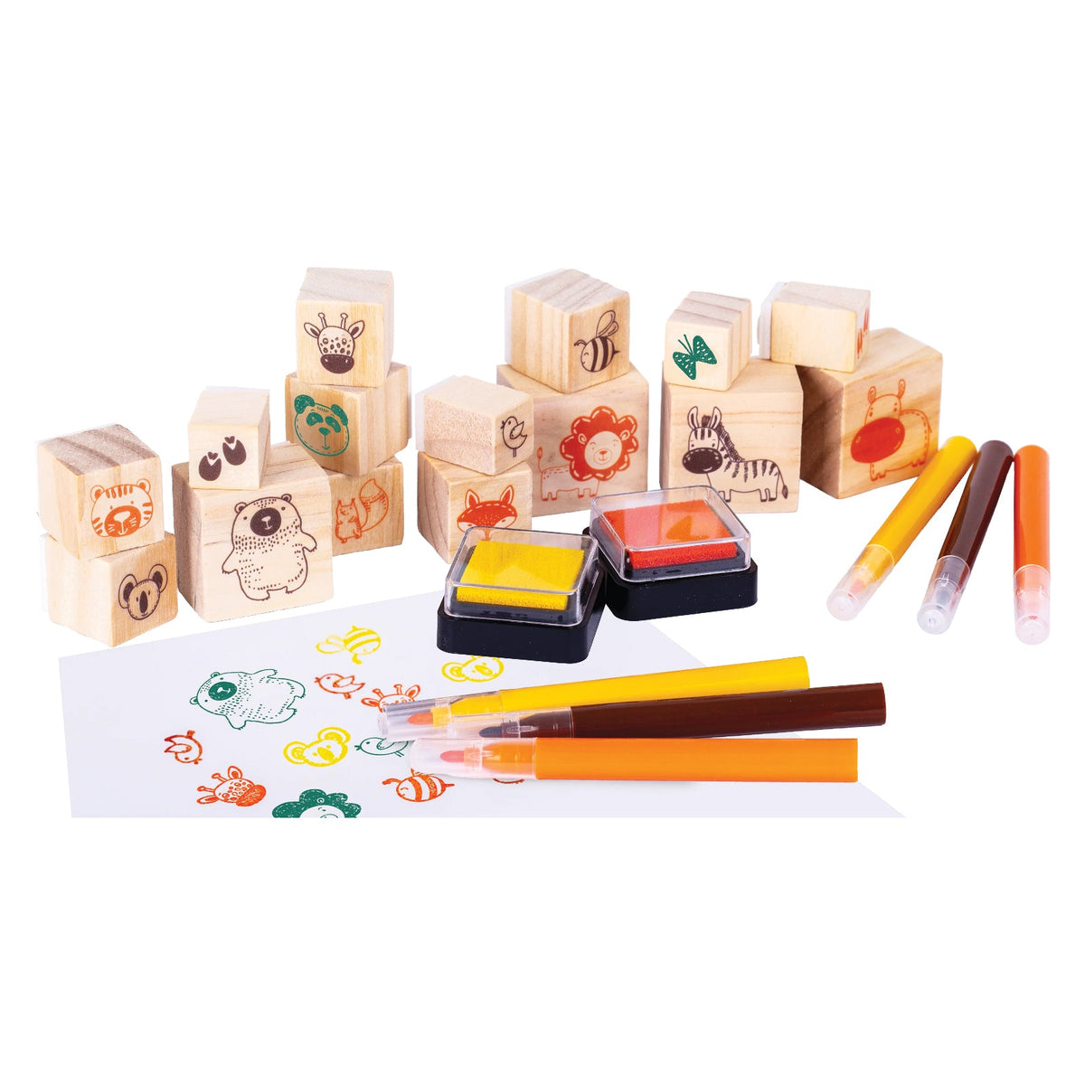 Wooden Stamp Set All About Animals