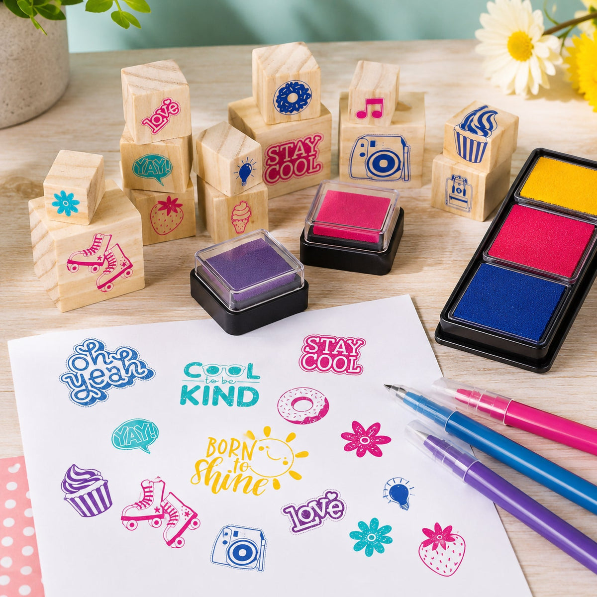 Wooden Stamp Set Good Vibes!