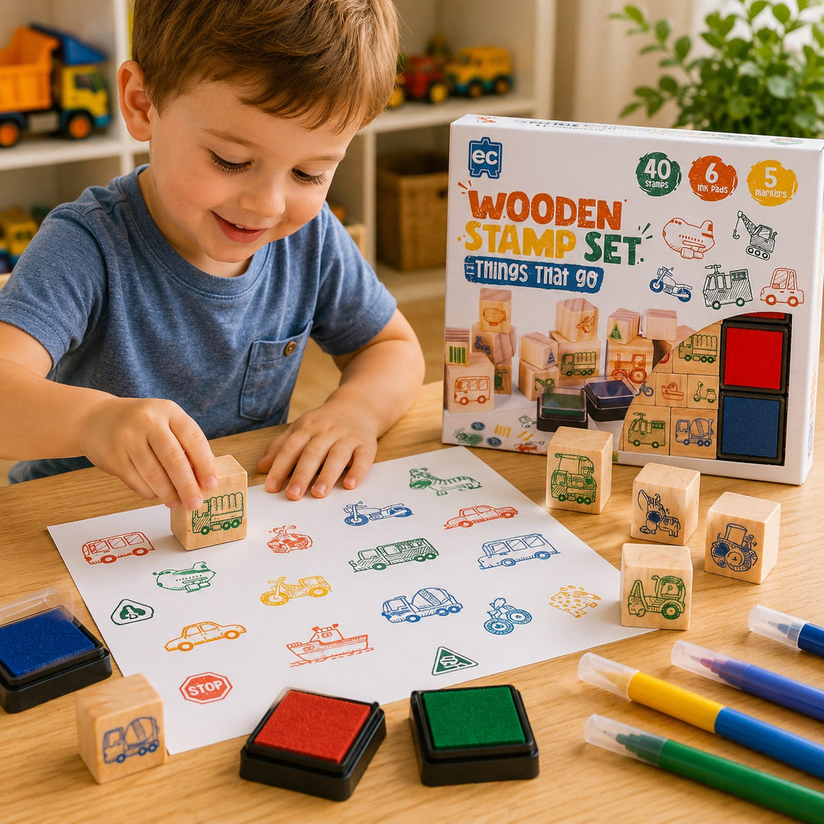 Wooden Stamp Set Things That Go!