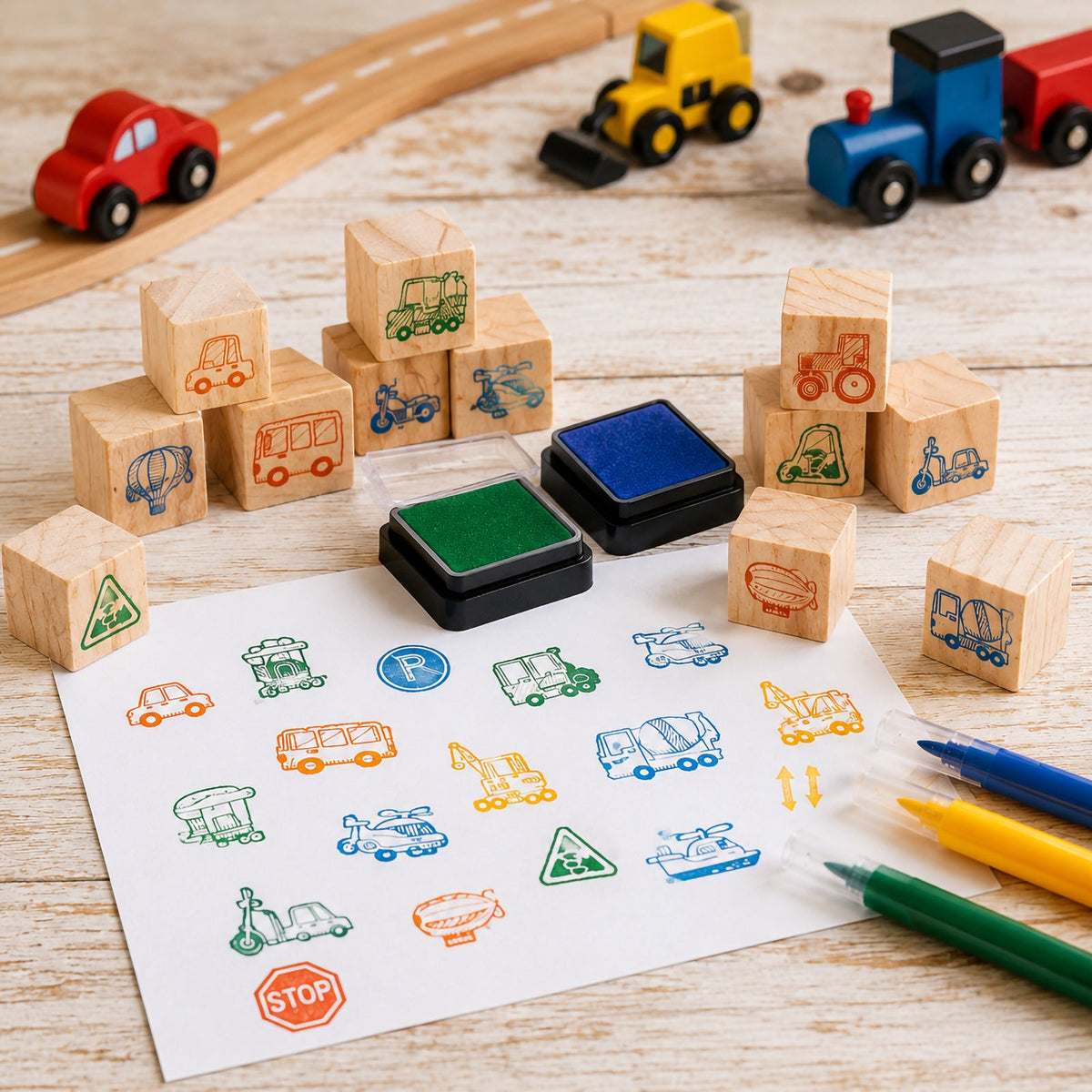 Wooden Stamp Set Things That Go!