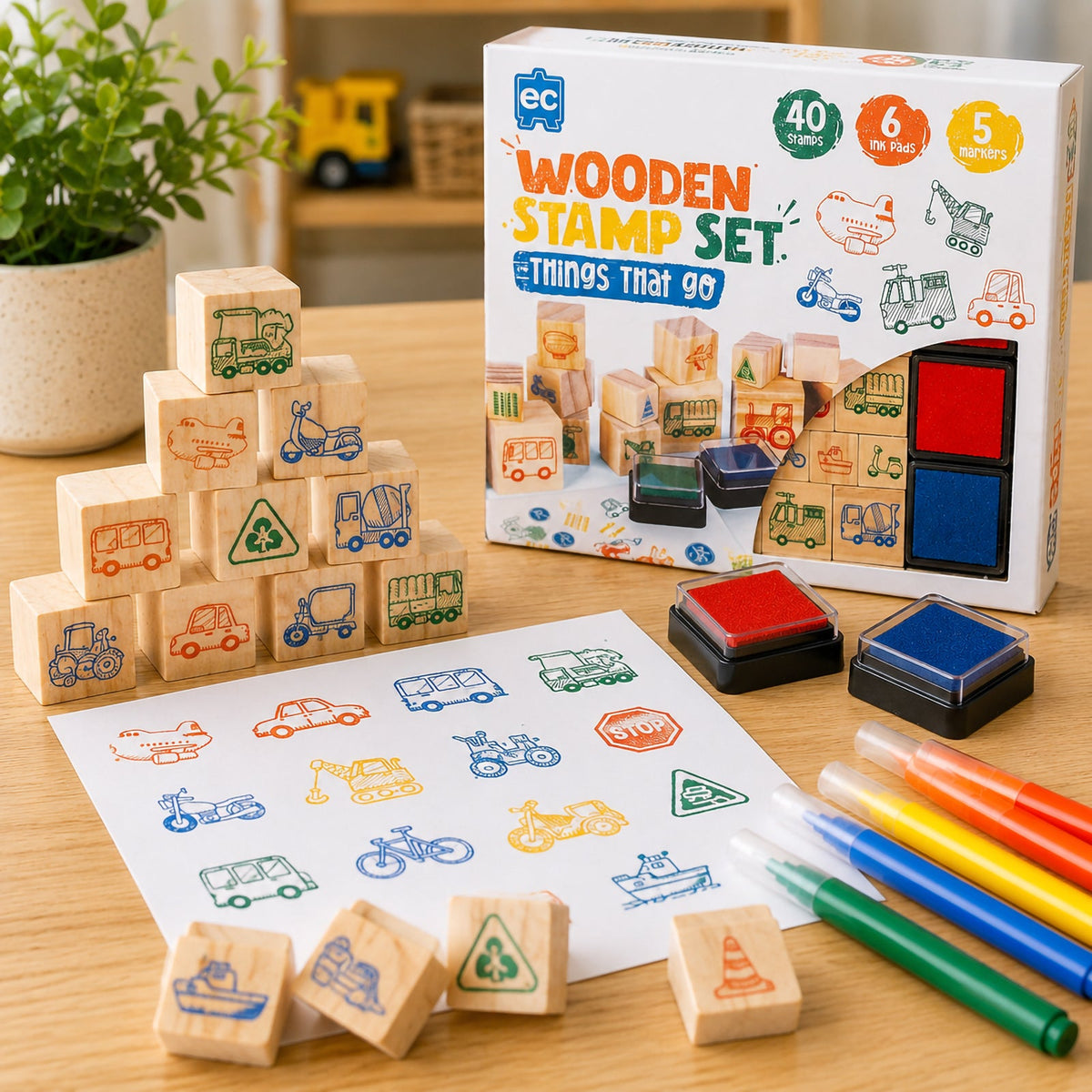 Wooden Stamp Set Things That Go!