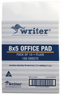 Writer 8 x 5 Plain Office Notepad 100 Sheet Pack of 10