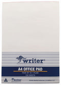 Writer Bank Office Pad Plain 100 Sheet A4 294x208mm Pack 10