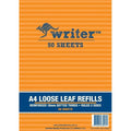 Writer A4 Reinforced Binder Refills 18mm Dotted Thirds 50 Sheet Pack of 40