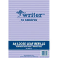Writer A4 Reinforced Binder Refills 2mm Graph Ruled Pack of 50 Sheets