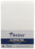 Writer Office Pad 8mm Ruled 50gsm 100 Sheet A4 White
