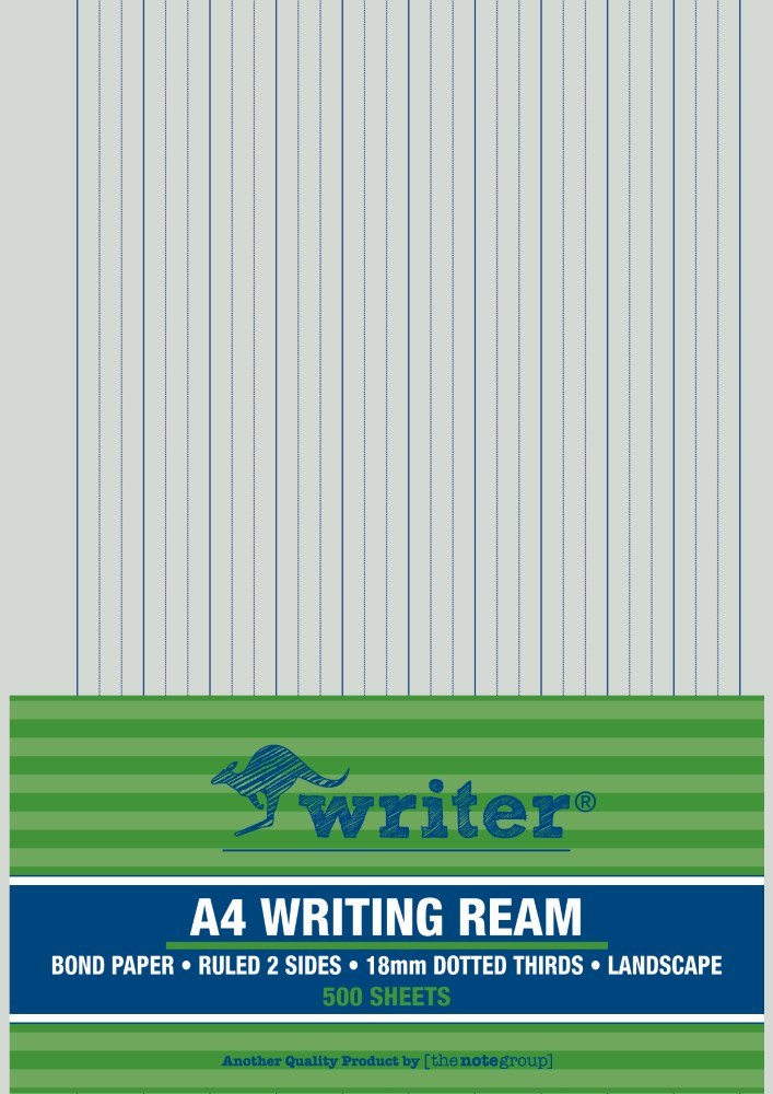 Writer A4 Exam Paper 18mm Dotted Thirds Landscape Ream of 500 Sheets