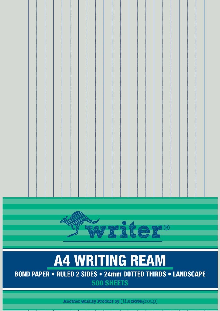 Writer A4 Exam Paper 24mm Dotted Thirds Landscape Ream of 500 Sheets