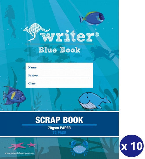Writer Blue Book Scrap Book 330 x 245mm 72 Page 70gsm Pack of 10
