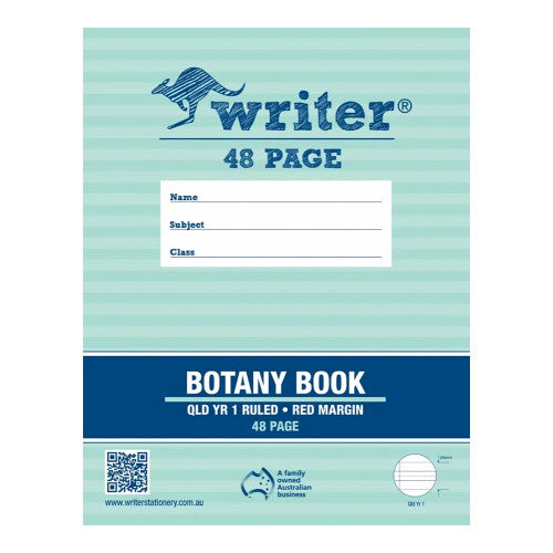 Writer Botany Book 225 x 175mm 48 Page QLD Year 1 Ruled with Margin