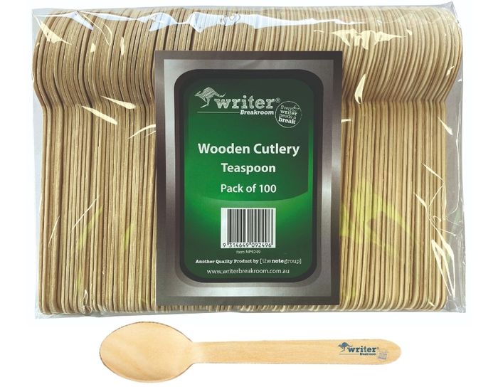 Writer Breakroom Eco Wooden Teaspoon 140mm Carton of 1000