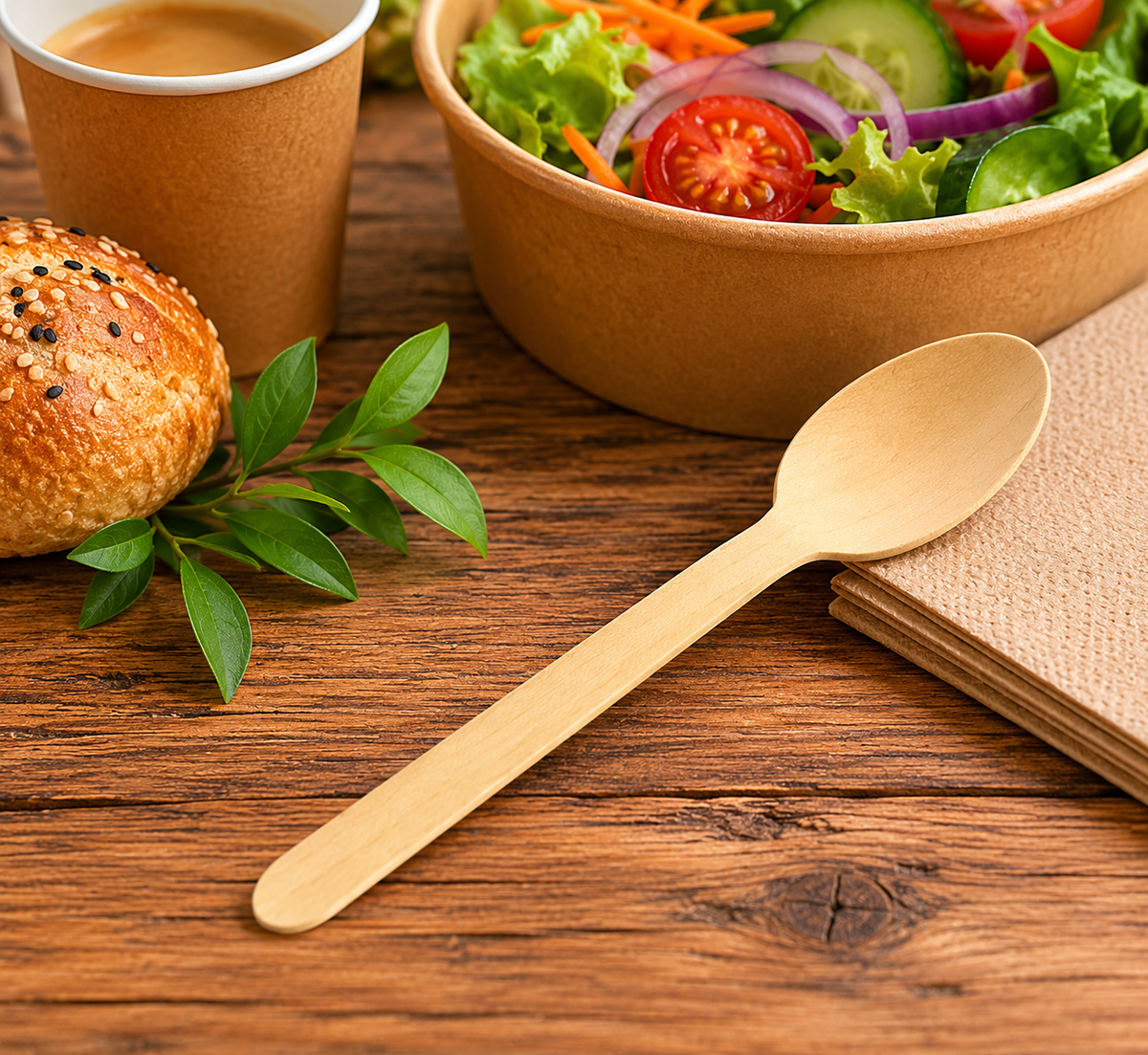 Writer Breakroom Eco Wooden Teaspoon 140mm Carton of 1000