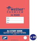 Writer Premium Story Book A4 64 Page Plain Plus 12mm Solid Ruled with Margin Saw