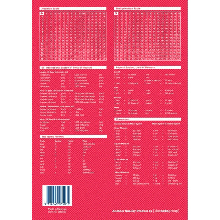 Writer Premium Exercise Book A4 128 Page 8mm Ruled with Margin Square Pack of 10