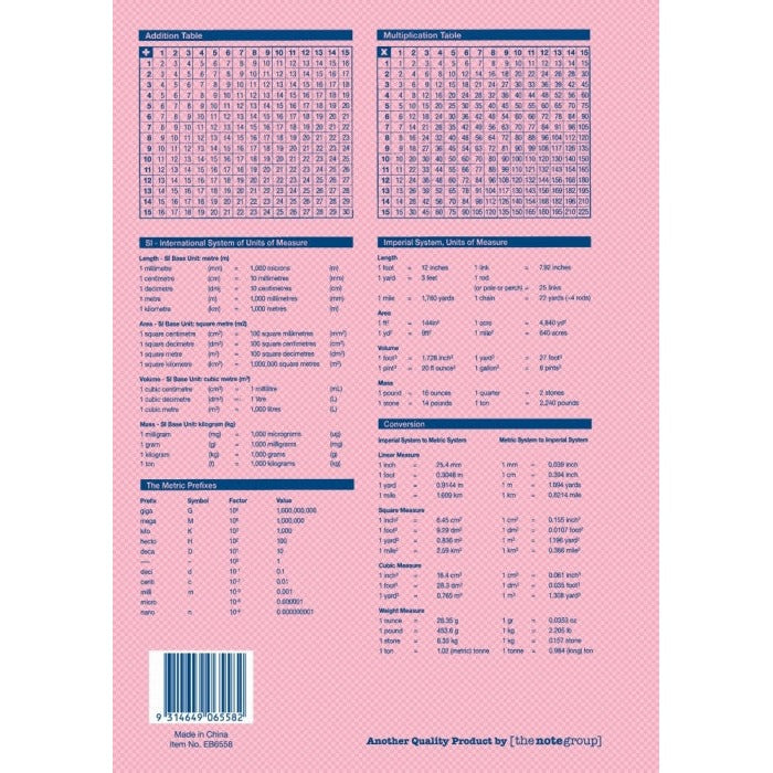 Writer Premium Exercise Book A4 96 Page 8mm Ruled with Margin Pink Heart Cover Pack of 10