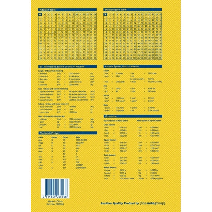 Writer Premium Exercise Book A4 96 Page 8mm Ruled with Margin Yellow Lemon Cover Pack of 10