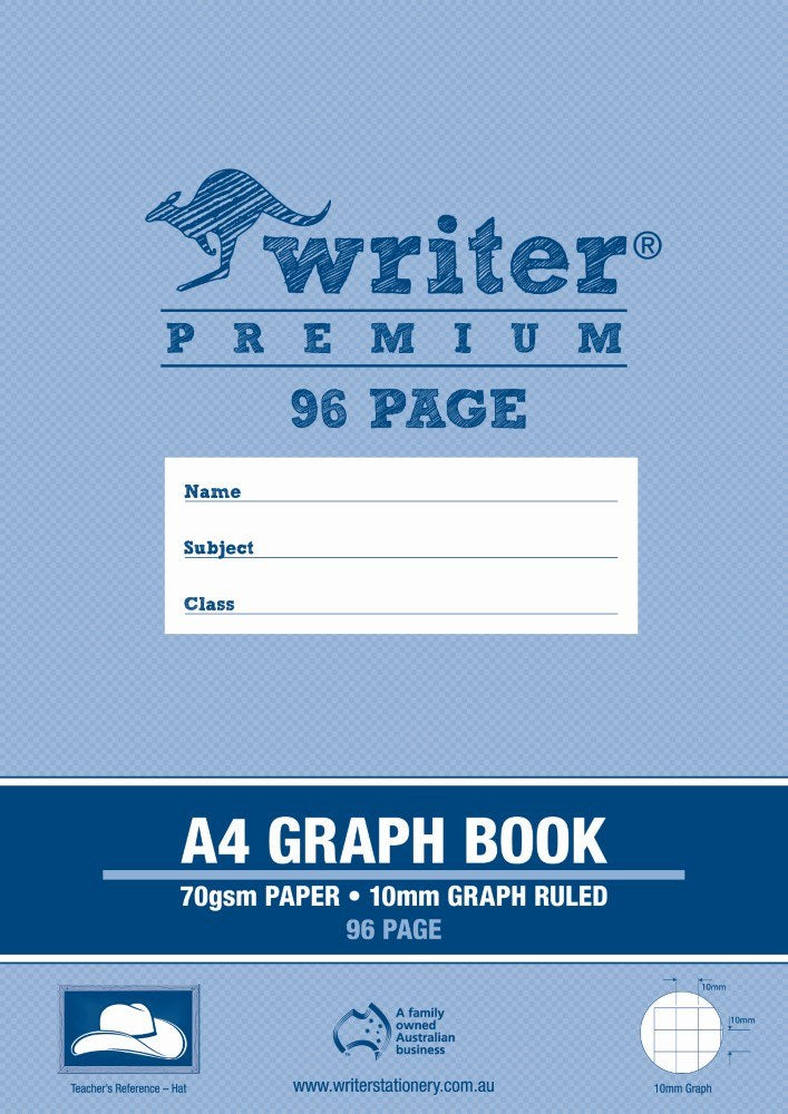 Writer Premium Graph Book A4 96 Page 10mm Hat