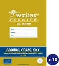 Writer Premium Ground Grass Sky Exercise Book A4 64 Page 18mm Dotted Thirds Snail