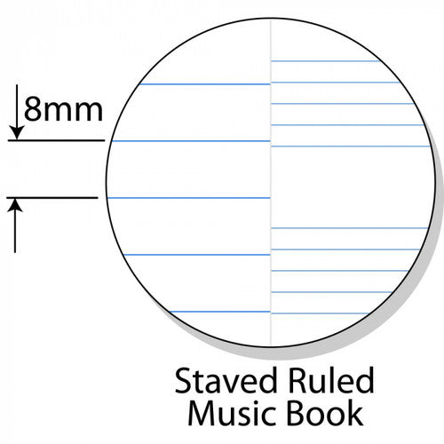 Writer Premium Music Book A4 96 Page 8mm Ruled and Staved Bell Pack of 10
