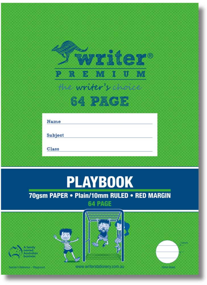 Writer Premium Playbook 330 x 240mm 64 Page Plain Plus 10mm Solid Ruled with Margin