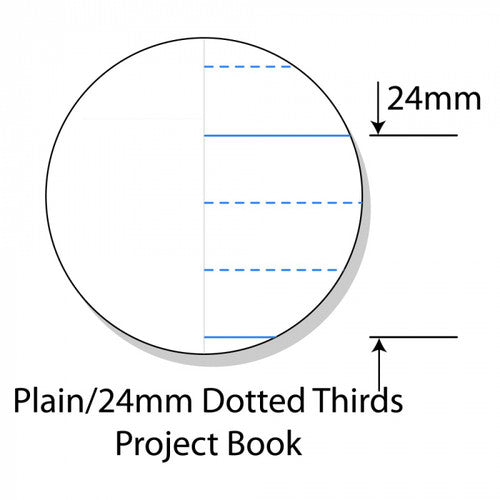 Writer Premium Project Book 330 x 240mm 64 Page Plain Plus 24mm Dotted Thirds with Margin Clouds Pack of 20