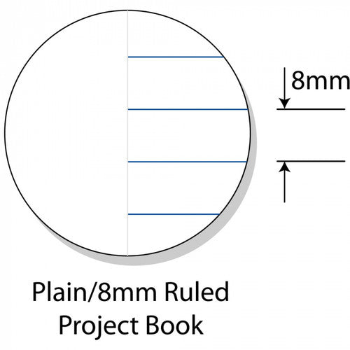 Writer Premium Project Book A4 64 Page Plain Plus 8mm Ruled with Margin Apple Pack of 20