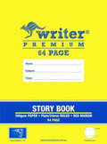 Writer Premium Story Book 330 x 240mm 64 Page Half Plain Half 24mm Solid Ruled with Margin Drill