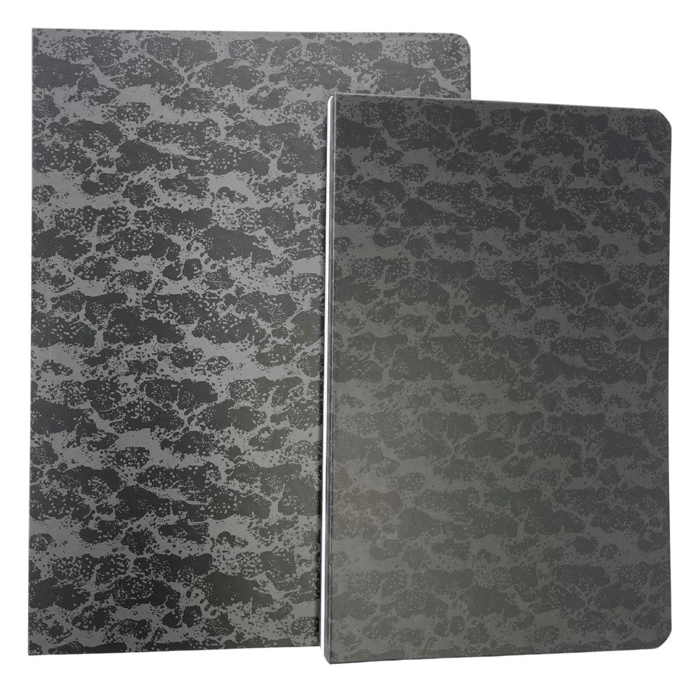 Writer Reader Cover Black Mottled Board 310 x 220mm with White Elastic Tie