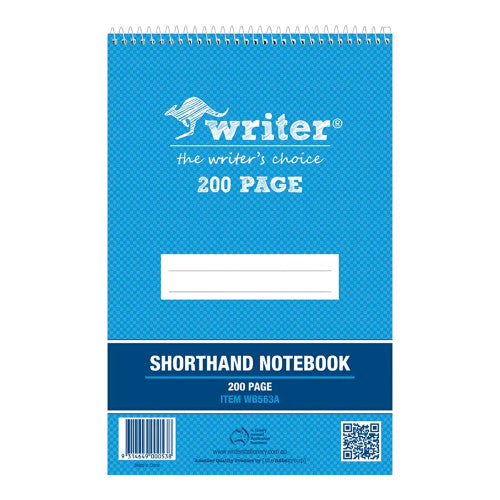 Writer Shorthand Spiral Notebook 200 x 125mm 200 Page 8mm Ruled 60gsm