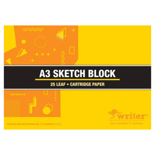 Writer Sketch Block A3 25 Leaf Cartridge Paper 420 x 297mm Pack of 10