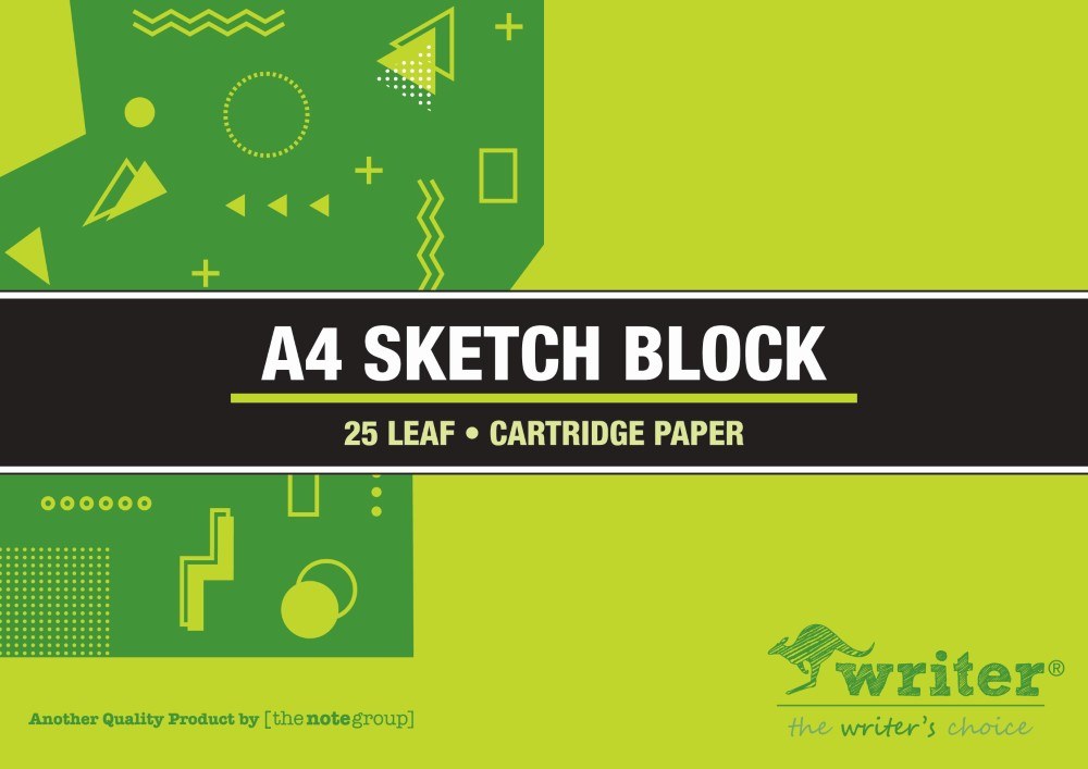Writer Sketch Block A4 25 Leaf Cartridge Paper 297 x 210mm Pack of 10