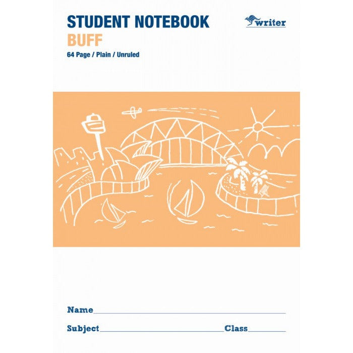 Writer Student Notebook 64 Page Plain Buff