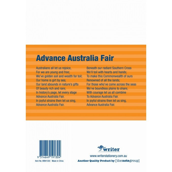 Writer Student Notebook 64 Page 8mm Single Ruled and Plain Orange Pack of 20