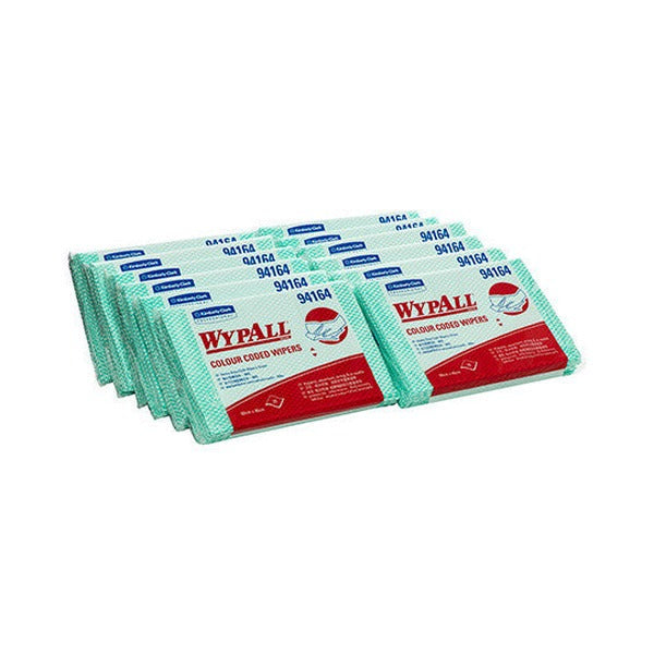 WypAll Colour Coded Heavy Duty Cloth Wiper Green 20 Wipers Packs of 12