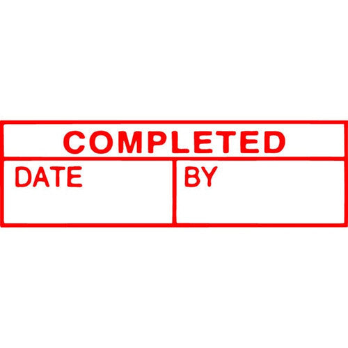 Xstamper CX-BN Message Stamp Completed/Date/By Red