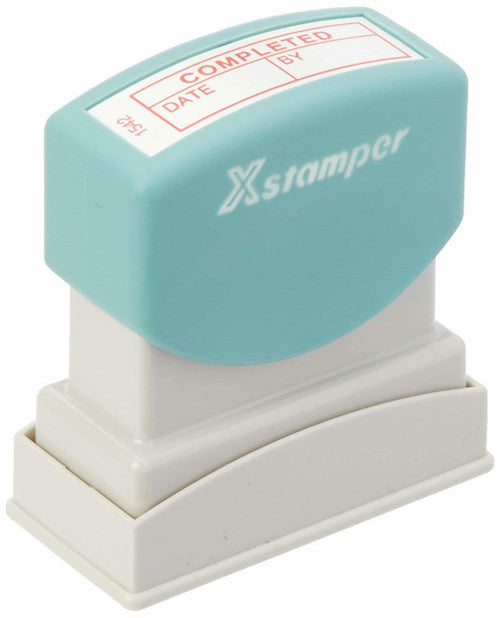 Xstamper CX-BN Message Stamp Completed/Date/By Red