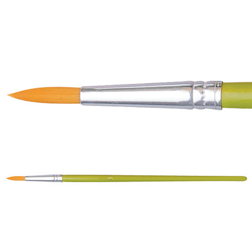 Zart Budget Taklon Brushes Round Size 8 Pack of 10