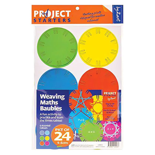 Zart Cardboard Weaving Maths Baubles Assorted Pack of 24