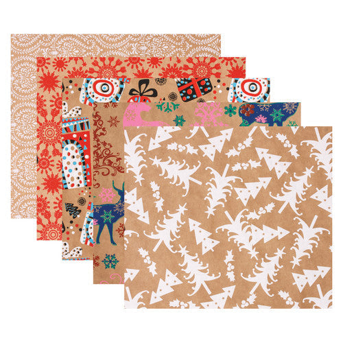 Zart Christmas Kraft Paper Assorted Pack of 40