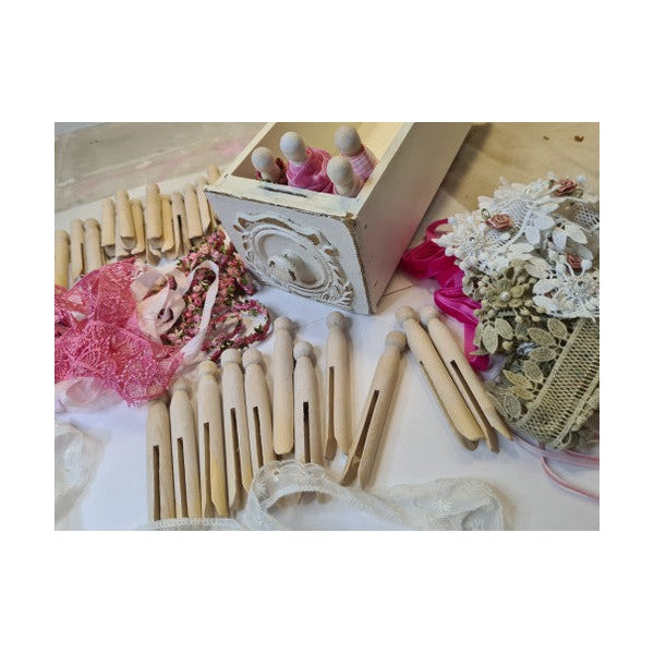 Zart Dolly Pegs Natural 11cm Pack of 60