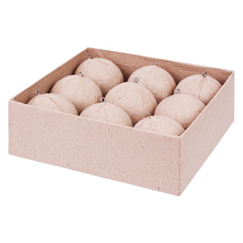 Zart Papier Mache Baubles 60mm Pack of 9