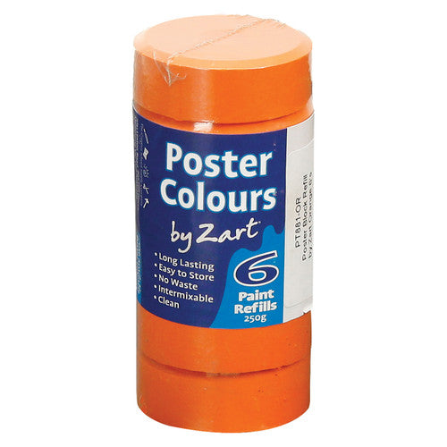 Zart Poster Colours Refill Orange Pack of 6