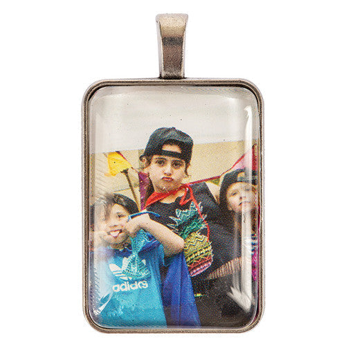 Zart Rectangle Pendant Cabochon Settings Silver Pack of 30