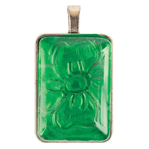 Zart Rectangle Pendant Cabochon Settings Silver Pack of 30
