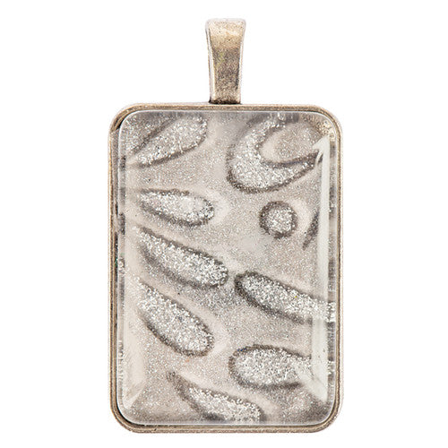 Zart Rectangle Pendant Cabochon Settings Silver Pack of 30