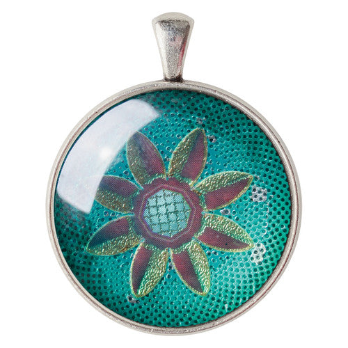 Zart Round Pendant Cabochon Settings Silver Pack of 30