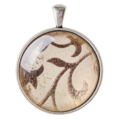Zart Round Pendant Cabochon Settings Silver Pack of 30