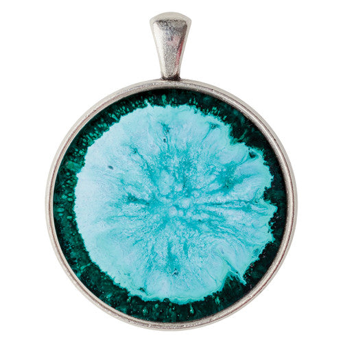Zart Round Pendant Cabochon Settings Silver Pack of 30