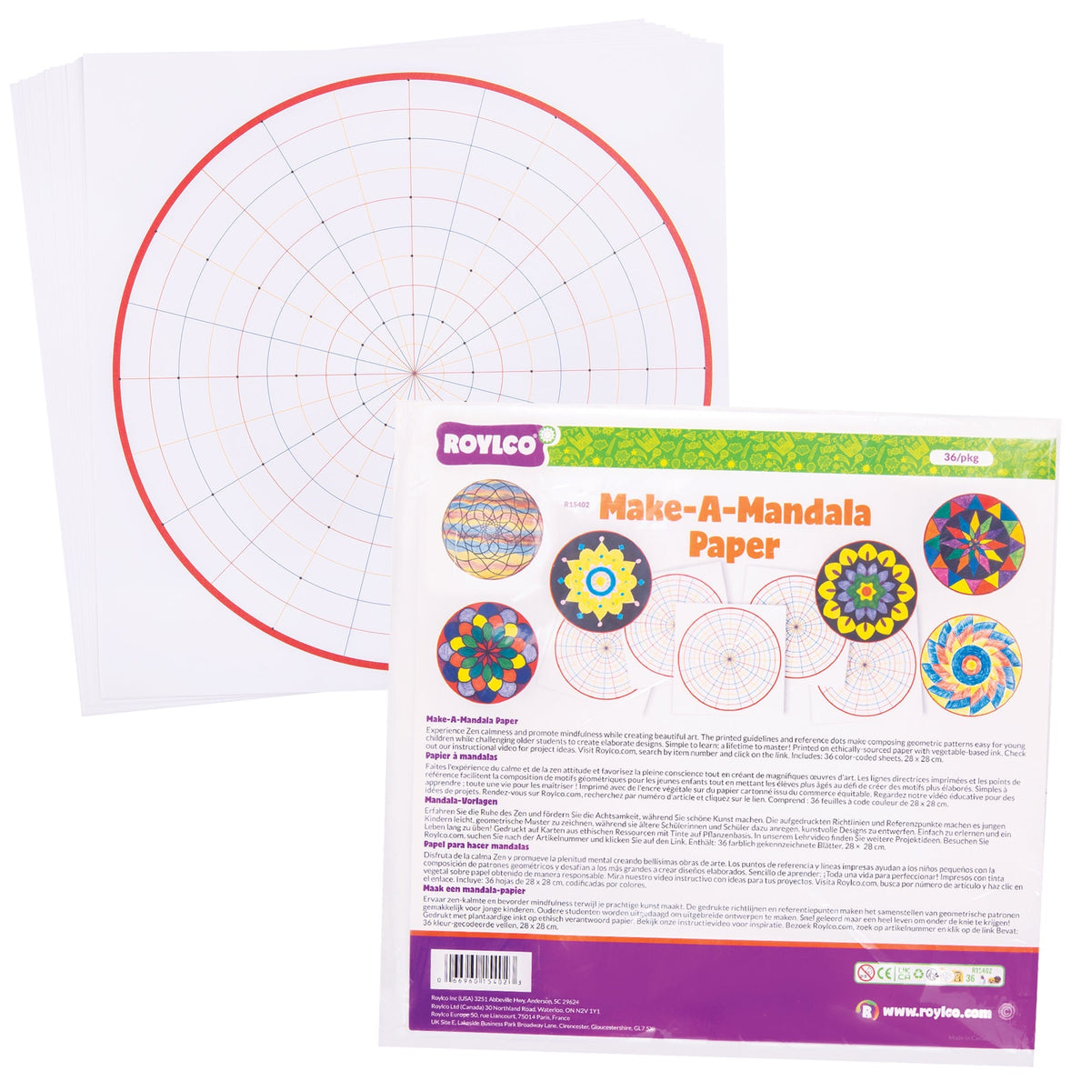 Zart Roylco Make a Mandala Paper Pack of 36